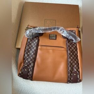 NWT Jose Hess Danbury Mint Brown Purse Handbag with Box and Dust Bag